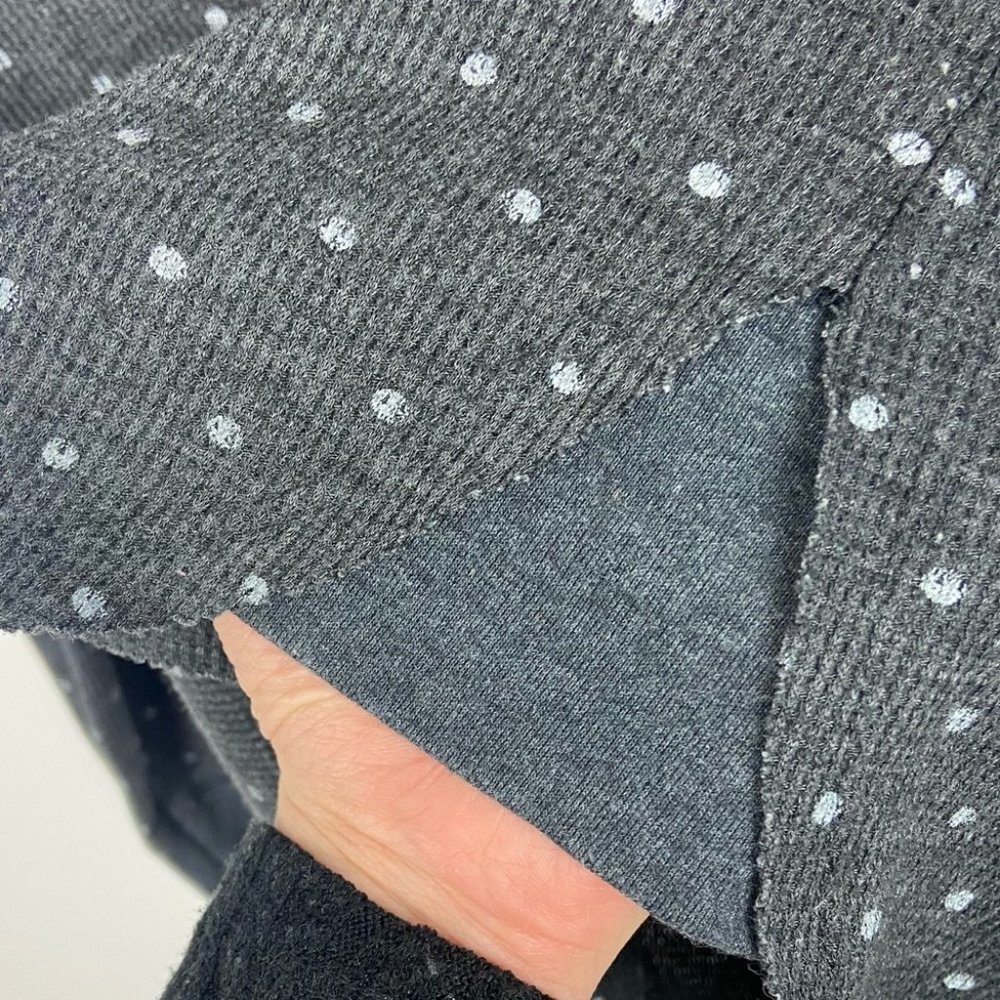 Free People Printed Thermal Desperate Polka Dot Waffle Knit‎ Size Small Bohemian - Picture 9 of 14